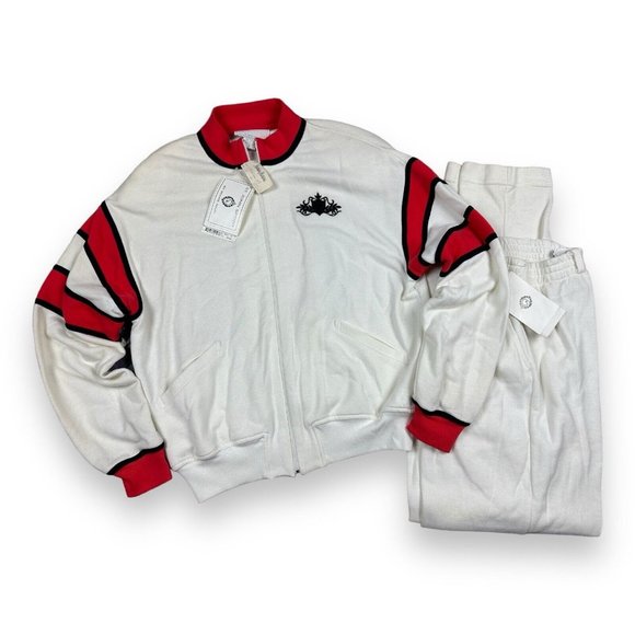 St. John Pants - New St John Sport Luxury Track Suit Set Sweatpants Sweatshirt Jacket White Red M